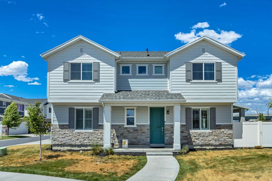 Welcome to this beautifully maintained newer construction home in the heart of Syracuse! Built in 2022, this spacious 4-bedroom, 3-bath home offers over 2,000 sq ft of thoughtfully designed living space with an open-concept layout perfect for both everyday living and entertaining. The bright kitchen flows seamlessly into the main living area, while the spacious primary suite features a private bath and generous closet space. Included upgrades consist of permanent exterior custom holiday lighting $4100, custom shutters main level $2800, water softener $2300, and matching Samsung washer & dryer $1350 are ALL INCLUDED.  Enjoy modern finishes, abundant natural light, and a low-maintenance yard in a desirable neighborhood close to parks, schools, shopping, and easy commuter access. This move-in ready home combines comfort, style, and convenience all in one!