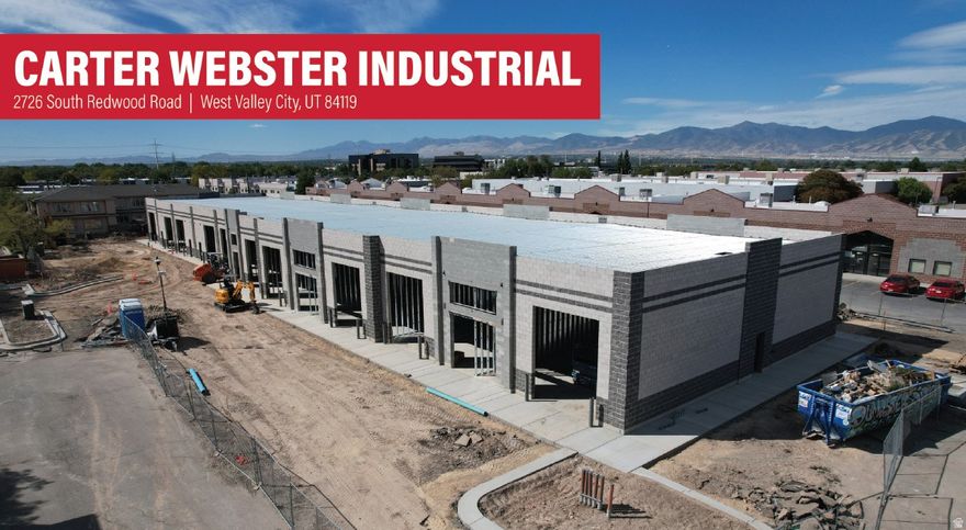 Fifteen (15) Total Units  Clear Height: 16'8"  Twenty (20) 12'x14' Grade Level Doors  Automatic Fire Sprinkler System  One (1) Restroom Per Unit  One (1) Shop Sink Per Unit  Power: 225 Amp 120/208 Y 3-Phase 4- Wire Per Unit  LED Lighting Throughout Warehouse  Gas Forced Heat Throughout Warehouse  Zoning: M (Manufacturing)  Construction Type: CMU Block  Estimated Completion: Q4  Lot Size: 2.4 Acres  Access: Easy Access off Redwood Road  Location: Located in the Highly Desirable West Valley City Submarket