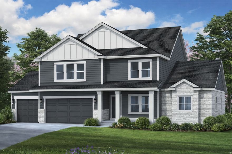 Home is underconstruciton set to be completed this Fall with over $155,000 in options! Step into your forever home where comfort meets luxury. This stunning 4-car Uinta floorplan boasts a main floor master retreat, an open-concept kitchen perfect for gatherings, and an extra-high family room ceiling that elevates your living space-literally! Interior features include: Study with glass french doors- 9ft basement ceilings- large bonus room above garage- 36" fireplace- enlarged island- upgrades cabeints- LVP flooring- upgraded lighting package- laundry cabinets- soft close cabients- garbage can roll out- gourmet kitchen layout- upgraded backsplash- tile at baths- 42x42" shower- 5' lawson tub and more! Outside, enjoy a sprawling yard with breathtaking mountain views, tucked in the charm of farm country yet just minutes from shopping and freeway access. Retreat each night to your amazing master suite, where relaxation is redefined. We also have options for rental suites, detached garages, and semi-custom options. Photos shown are of a modeled version of the Uinta floorplan. Ask agent for exact home finishes and details