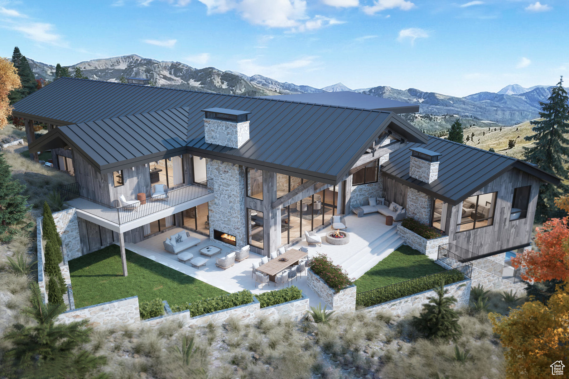 Experience the perfect blend of luxury and privacy with this remarkable 3-acre estate in the sought-after Deer Crossing neighborhood of Promontory Club. Surrounded by peaceful aspen trees and stunning mountain views, this fully furnished home is ready for you to move in and enjoy. The house features five spacious bedrooms, each with its own en-suite bathroom, plus a custom-built bunk room designed for kids or extra guests. There's also a third-floor office with its own bathroom, which can easily double as a sixth bedroom. The great room, with its soaring 40-foot ceilings, is ideal for relaxing or entertaining in style. For entertainment, this home has it all: a private movie theater, a golf simulator, and a gym with incredible views of the Uintah Mountains. Wine enthusiasts will love the 2,000-bottle, temperature-controlled wine cellar, while the indoor/outdoor bar, outdoor kitchen, and over 1,300 square feet of heated, covered patio space make hosting gatherings effortless year-round. Car enthusiasts will be thrilled with the oversized 3,000-square-foot garage featuring heated floors and room for multiple car lifts. The heated wrap-around driveway adds convenience, especially in winter. The private backyard and enclosed gardens offer a tranquil space that's hard to find in Promontory. Built with comfort in mind, the home includes radiant heating, four fireplaces, and an elevator for easy access to all levels. A full golf membership is also available, giving you access to Promontory's three award-winning courses and exclusive amenities. This exceptional property is turn-key and ready to welcome you home. Schedule a tour today to experience one of Promontory's finest estates for yourself!