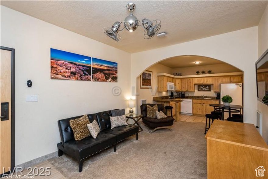 Escape to this cozy 2-bedroom, 2-bath condo at Cedar Breaks Lodge, just next door to the Navajo Ski Lifts in Brian Head, UT! This fully equipped unit features a full kitchen, dining area, and spacious living room. Perfect for relaxing after a day on the slopes. Enjoy top-notch resort amenities, including a bar/restaurant, coffee shop, indoor heated pool/jacuzzi, free parking, EV charging, free WiFi, business center, fitness center, game room, outdoor BBQ, basketball court, and scenic walking trails. A perfect year-round getaway! Nightly rental friendly.