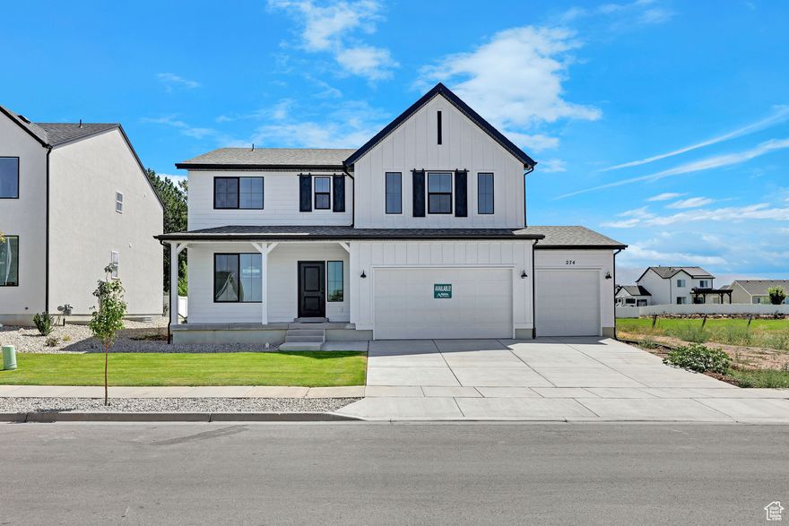 Welcome to the corner lot Evergreen floorplan, a modern farmhouse-style home located in the scenic community of Clearfield, Utah. With its charming exterior and warm, inviting interior, this stunning farmhouse offers a blend of classic comfort and contemporary design. The open-concept main level is perfect for entertaining and creates a relaxing atmosphere for family time. The spacious kitchen is a true highlight, with plenty of cabinet space, a walk-in pantry, and a layout ideal for both meal prep and casual dining. Farmhouse-inspired finishes and fixtures add a touch of rustic elegance throughout. The main floor also includes a dedicated office with French doors, offering a quiet, productive space for work, hobbies, or staying organized. Upstairs, you'll find four generously sized bedrooms, two full bathrooms, and a convenient laundry room located just steps from the bedrooms. Situated on a large lot, this home offers plenty of outdoor space and the added benefit of room for an RV pad-perfect for recreational vehicles or additional storage. The three-car garage provides ample room for vehicles, storage, or weekend projects. With its farmhouse charm, thoughtful design, ideal layout, and spacious lot, the Evergreen is the perfect place to call home!  Monday: 12:00 PM  6:00 PM  Tuesday & Wednesday: By Appointment Only  Thursday  Friday: 12:00 PM  6:00 PM  Saturday: 11:00 AM  5:00 PM  Sunday: Closed