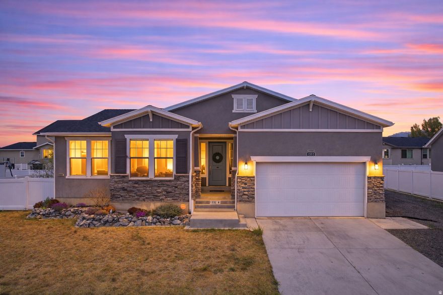 Built in 2017, this Lehi rambler offers true main level living with a functional, well designed layout. The main floor features an open concept with natural light, a connected kitchen and living space, and three bedrooms including a primary suite with separate tub and shower and a walk in closet. The home also includes a massive unfinished basement, offering a substantial amount of additional square footage with endless possibilities and long term potential. The exterior features a flat, usable yard along with RV parking. Positioned in a central Lehi location with convenient access to I 15, Redwood Road, and the Silicon Slopes corridor, the property is close to shopping, dining, and everyday amenities while still being set within a quieter residential pocket. A strong combination of layout, space, and location in one of Lehi's most accessible areas.
