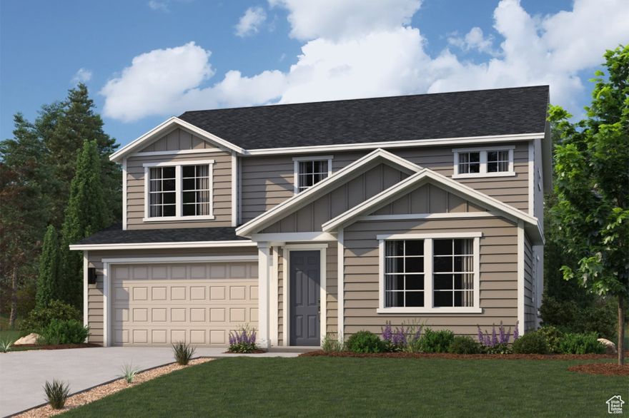 Lot 38 - Introducing the Huntington at Pioneer Meadows-an inviting 2,450 square-foot two-story home designed for comfort and flexibility. The main level features an open-concept great room with a fireplace  and dining area that flow into a gourmet kitchen with double ovens, a center island and generous walk-in pantry. A study, full bathroom, and bedroom complete the first floor, providing versatile space for guests or work-from-home needs.  Upstairs, a spacious loft connects the secondary bedrooms, a second full bathroom, and a convenient laundry room. The private primary suite includes an en-suite bath and an expansive walk-in closet.