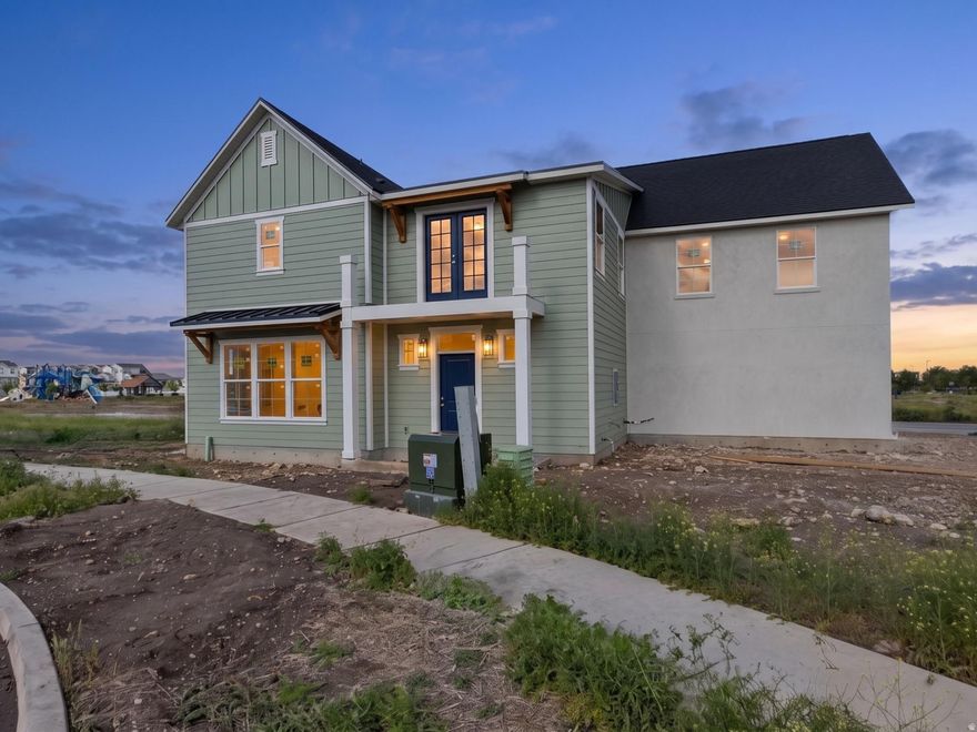 Stunning NEW CONSTRUCTION home in the BRAND NEW Westfield Central Subdivision featuring an income producing, LEGAL ADU. Perfect for HOUSE HACKING, investors, or multi generational living. The ADU offers excellent flexibility and can function as a 2 bedroom unit, or the main home can retain one of the bedrooms, converting the ADU into a 1 bedroom 1 bath depending on your needs. Rents as high as $1500/month helping to offset your mortgage expense. Short walk to the brand new city PARK. Conveniently located just minutes from I15, Smith's, and Wal-Mart.  The main floor features 9 FOOT CEILINGS,  a FIREPLACE, and tons of WINDOWS making it feel BRIGHT and AIRY. The spacious primary suite features dual vanities, an oversized bedroom, a walk-in closet, and a private balcony. Unlike many basement apartments, the ADU is situated above the garage, providing greater separation, privacy, and far less sound transfer between living spaces. Refrigerators are INCLUDED in the sale. Square footage figures are per builders plans. Buyer to verify all including school boundaries.