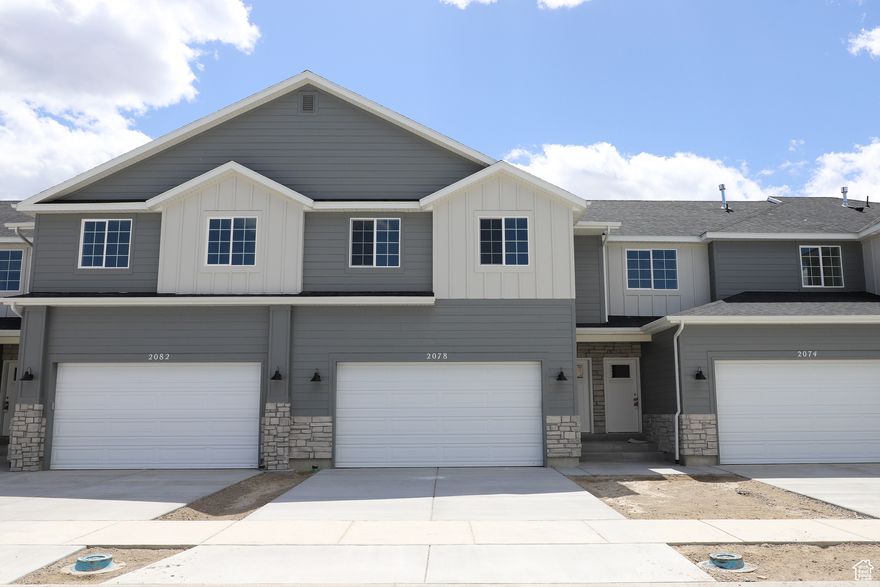 AMAZING $10,000 INCENTIVE towards closing costs, rate buydown, or price reduction regardless of lender! Plus, this home qualifies for Utah's First-Time Homebuyer Program-giving you up to AN ADDITIONAL $20,000 for down payment, closing costs, or interest rate buydown! Must-see Parkway Fields Community in Eagle Mountain! Move-in ready! This beautiful home built by Flagship Homes features 3 bedrooms, 2.5 bathrooms, quartz slab countertops, painted cabinets, laminate flooring on the main level, landscaped front yard, 2 car garage and fenced and cemented back patio. The primary bedroom has a vaulted ceiling, large walk-in closet, and dual sinks with a separate tub/shower. With an unfinished basement, this home provides space for storage and room to grow. (If preferred, basement can be finished for an additional charge.) Call for more information or stop by our model home at 1546 E. Starling Lane, Eagle Mountain for a tour. Model home hours: Monday-Saturday 11 AM - 6 PM. Buyers to verify all information. Square footage is from house plans.
