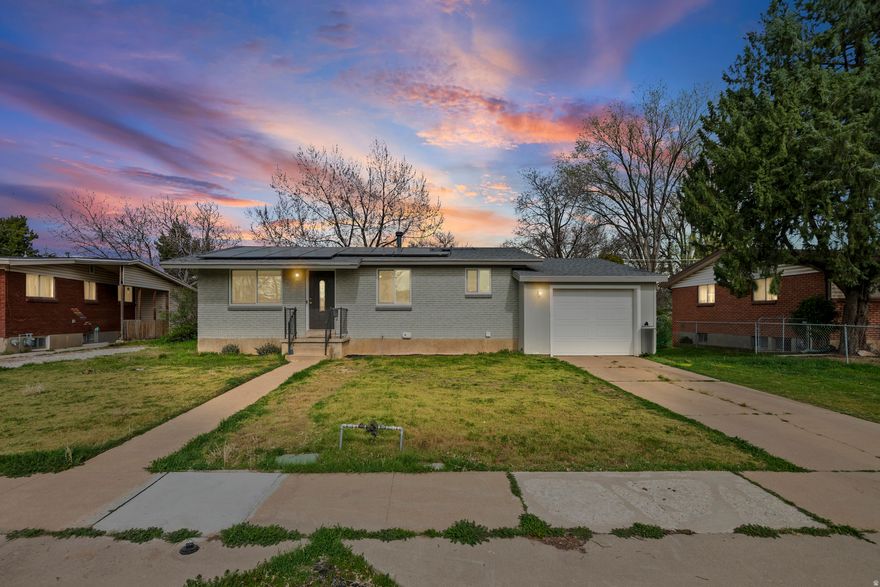 A great 4 bedroom rambler, quick access to major roads and I-15 make it nice to get around, but still a quiet neighborhood. New roof, furnace, A/C all with in the last 4yrs. Also has solar that was installed in 2022 making that payment nice. Large back yard and side yard make it easy if for a large shed and additional parking if wanted. Basement door is right through the garage door, making it an easy set up to convert into a 2 bed,1 bath mother inlaw apartment or possibly an adu. Park is nearby too which always nice to have.