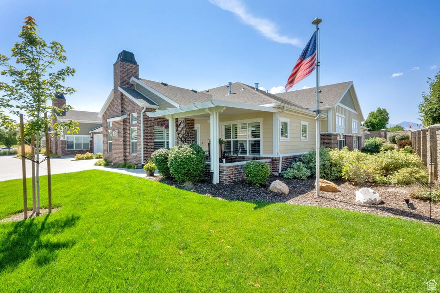 MAIN FLOOR LIVING IN A 55+ GATED COMMUNITY! Gorgeous Home w/ Tons of Upgrades. Gas Fireplace, Central Air, Quartz & Granite Countertops, Upgraded Cabinets w/ Lighting w/ Quartz Backsplash, 6 Burner Gas Range (Professional Series), Stainless Steel Appliances, Refrigerator & Washer/Dryer Included, Laminate Floors, 3 Tone Paint, Vaulted Ceilings, Double Vanities, Extra Deep 2 Car Garage, Plantation Shutters, Can Lighting, 11' Ceilings in Master Bedroom, 9' Ceilings Everywhere Else & Covered Front Porch. Gorgeous common area w/ Pool, Hot Tub, & Clubhouse.  2nd Bedroom has a Murphy Bed & Doesn't have a closet. INCREDIBLE COMMUNITY!