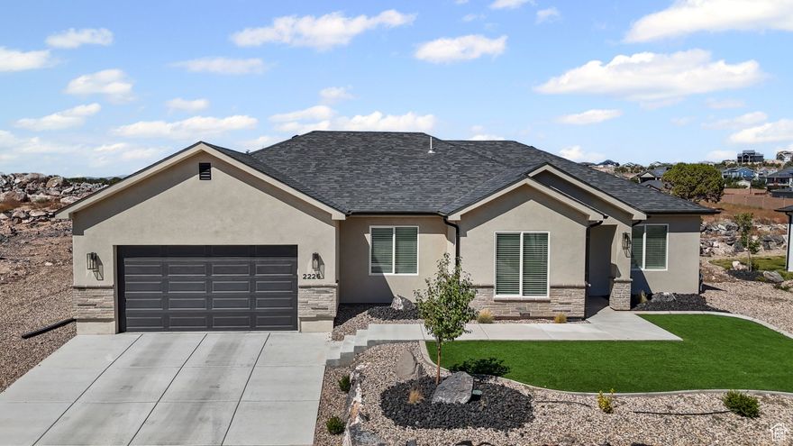 Better-than-new home in Cedar City's desirable Talon Pointe subdivision! Enjoy stunning mountain views and an open-concept floor plan featuring a cozy gas fireplace, spacious kitchen, and all-new GE appliances. Gas/electric hookups are available for the stove and washer/dryer. This 4-bedroom, 2.5-bathroom home offers tall ceilings, a private primary suite with a walk-in shower and deep spa bath, tucked at the back for extra privacy and three additional bedrooms up front, perfect for guests or roommates. The gas fireplace features an easy on/off switch in the living area. Upgrades include a water softener, 2.5" blinds, keyless and app-enabled front entry door, smart thermostats for remote control, and a new garage door opener and seal. The mudroom leads directly to the laundry room for added convenience. The front yard is landscaped with maintenance-free turf, and the backyard is one of the largest in the subdivision-includes a drip system, ready for you to customize. Side yard parking is perfect for RVs and toys. No HOA and low-maintenance city utilities make living here easy. This ultra-safe, walkable, family- and pet-friendly neighborhood is just minutes from downtown, SUU, shopping, and highway access. Five national parks are nearby: Zion, Bryce Canyon, Kolob Canyon, and Cedar Breaks are all within easy reach, as well as Snow Canyon, Parowan Gap, Cathedral Gorge State Park, and year-round festivals. Turn-key and move-in ready!