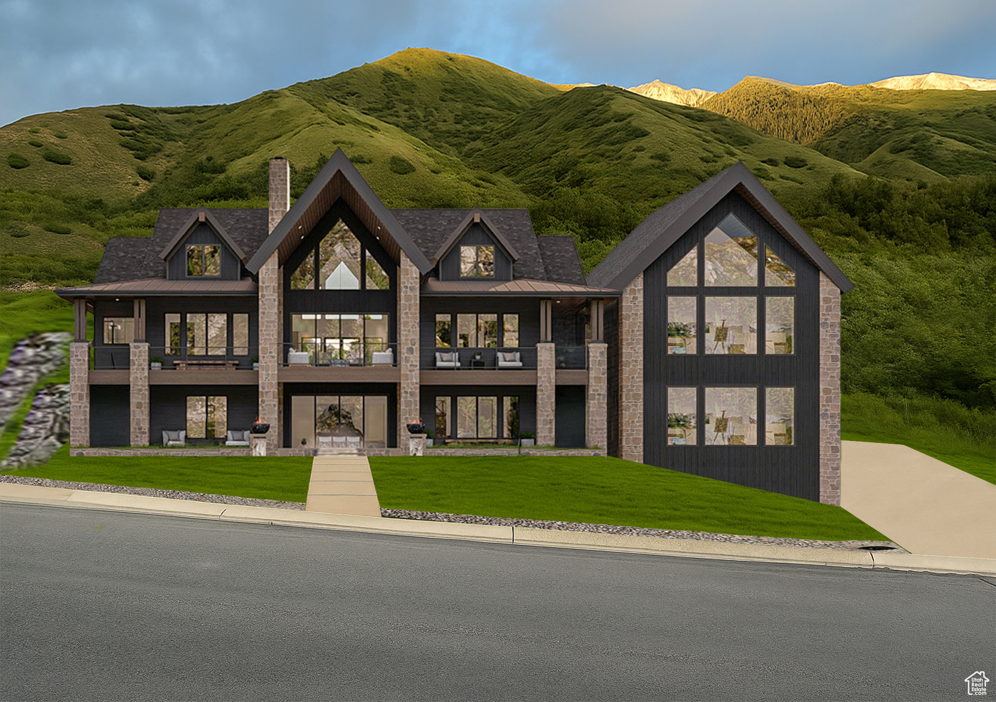 Build the home of your dreams with a renowned Parade of Homes builder. This rare lot offers the best of both worlds: unobstructed valley views in the front and an ultra-private, tree-lined backyard with mountain views in the back. The stunning 7,168 sq ft custom home shown, including a 100% finished basement, is priced at $1,503,040 plus the $670,000 lot for a total of $2,173,040. The home includes a 4-car garage, 57+ bedrooms, 4.5+ bathrooms, spacious areas for a home gym and theater, and room to customize further. An alternate version of this plan is available featuring a 30x60 garage at basement level with a full indoor sports court above for pickleball or half-court basketball, or a court can be built below the garage with structural modifications. We offer a variety of house plans, can build from your own, or help design a completely unique custom home tailored to your vision. Call today to schedule your personalized consultation. All information is deemed reliable but not guaranteed; buyer to verify all details.