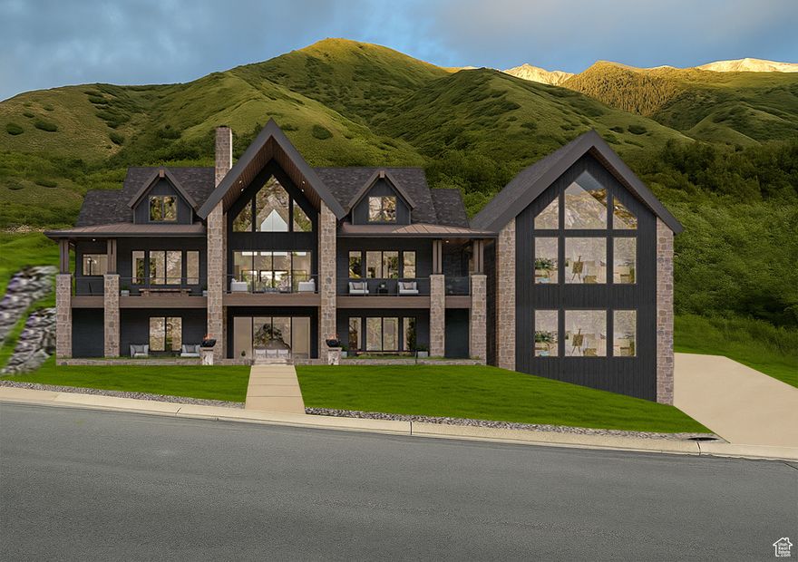 Build the home of your dreams with a renowned Parade of Homes builder. This rare lot offers the best of both worlds: unobstructed valley views in the front and an ultra-private, tree-lined backyard with mountain views in the back. The stunning 7,168 sq ft custom home shown, including a 100% finished basement, is priced at $1,503,040 plus the $670,000 lot for a total of $2,173,040. The home includes a 4-car garage, 57+ bedrooms, 4.5+ bathrooms, spacious areas for a home gym and theater, and room to customize further. An alternate version of this plan is available featuring a 30x60 garage at basement level with a full indoor sports court above for pickleball or half-court basketball, or a court can be built below the garage with structural modifications. We offer a variety of house plans, can build from your own, or help design a completely unique custom home tailored to your vision. Call today to schedule your personalized consultation. All information is deemed reliable but not guaranteed; buyer to verify all details.
