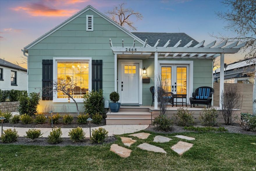 This darling move-in ready cottage has been completely renovated from top to bottom, inside and out, by a professional interior designer. Each space has been imbued with a sophisticated palette and high-quality finishes to create a stylish but classic and relaxing atmosphere. The dine-in kitchen features a vaulted ceiling, new stainless steel appliances, and plentiful storage in the custom cabinets. Enjoy the privacy and convenience of a full ensuite bath included with the primary bedroom on the main level with an additional powder room available for guests. The long list of updates includes: electrical, plumbing, windows, HVAC, tankless water heater, flooring, and board and batten. Greet neighbors from your lovely pergola-covered front porch or host cookouts in the fully-fenced, shady backyardboth of which have been outfitted with new Trex decking, pavers, water feature and thoughtful landscaping. Situated in quaint Highland Park, known as a walker's paradise with shops, parks, and dining in Sugarhouse just a few blocks away. Freeway access is also less than a mile from your garage. A turnkey opportunity in a fantastic location.