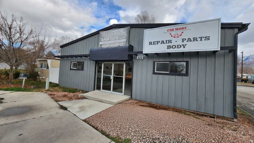 Approx. 3,900 sq ft commercial steel building in Provo with 1,025 sq ft of office space and 2,875 sq ft of warehouse/shop area. Features three ground-level overhead doors, high-clearance bays, reception area, private offices, and restroom. Situated on 0.34-acre lot with paved yard and on-site parking, ideal for auto repair, automotive service, contractor, fabrication, light industrial, or storage uses. Ample interior space for vehicles and equipment. Buyer to verify all information.