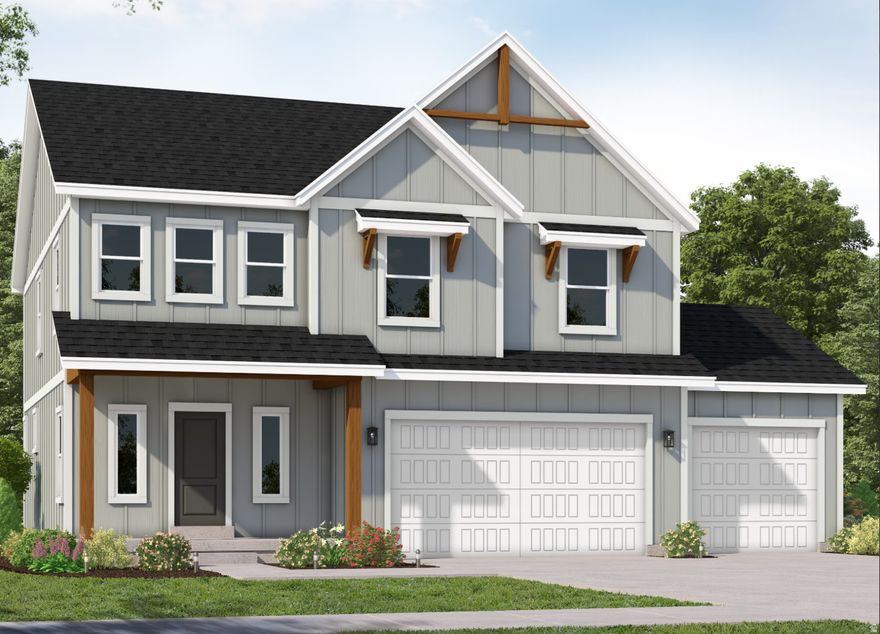 **TO BE BUILT OPTION** FREE FINISHED BASEMENTS WITH PREFERRED LENDER! This 4-bedroom, 3.5-bath home is our Elwood Floorplan and offers spacious living areas with 9' ceilings on the main and an amazing kitchen with a large island. The primary bedroom features a large walk-in closet with a great en-suite. Spacious laundry room upstairs and all bedrooms have walk-in closets. James Hardie Board exterior - No Stucco! *Price includes standard features, farmhouse elevation, lot premium and 3rd car garage upgrade* **Photos are of a modeled version. Options and colors will vary.** Square footage measurement figures are provided as a courtesy estimate only and were obtained from computer generated plans. All measurements were derived from the home's Gross Living Area (GLA) and based on the ANSI measurement standard. Buyer is advised to obtain an independent onsite measurement. No square footage data is guaranteed