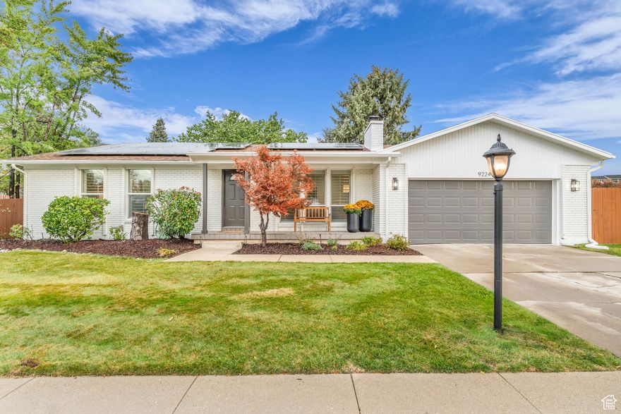 Beautifully updated, Sandy, corner lot rambler with mountain views, a bright open layout, and thoughtful modern finishes throughout. Home Features an oversized deck and patio that offer stunning views of the Wasatch Mountains. Backyard is fully fence and has 3 large sheds. There is also a 2nd kitchen. Major upgrades include a new sewer line, two-year-old roof & solar panels (paid off) - along with newer water heater, a/c, soft water (own), and updated plumbing and electrical.Located in a quiet, established neighborhood near Flatiron Park, with excellent schools and easy access to shopping, dining, and outdoor recreation.