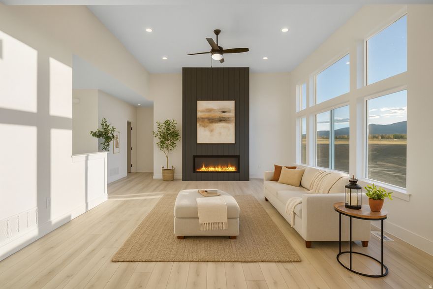 Fall in love with a home designed to make everyday living feel special. The main level offers two comfortable bedrooms, a chef-inspired gourmet kitchen perfect for gathering and entertaining, and a spacious primary suite created for rest and relaxation. Every space is thoughtfully designed to balance comfort, functionality, and style. The impressive 4-car garage provides plenty of room for vehicles, hobbies, storage, and all your weekend toys. Step outside and take in the breathtaking views of Deseret Peak, a daily reminder of why this location is so special. This is more than just a home-it's a place to settle in, unwind, and enjoy the lifestyle you've been waiting for. Schedule your showing today and experience it for yourself. Square footage figures are provided as a courtesy estimate only and were obtained from the plans. Buyer is advised to obtain an independent measurement.