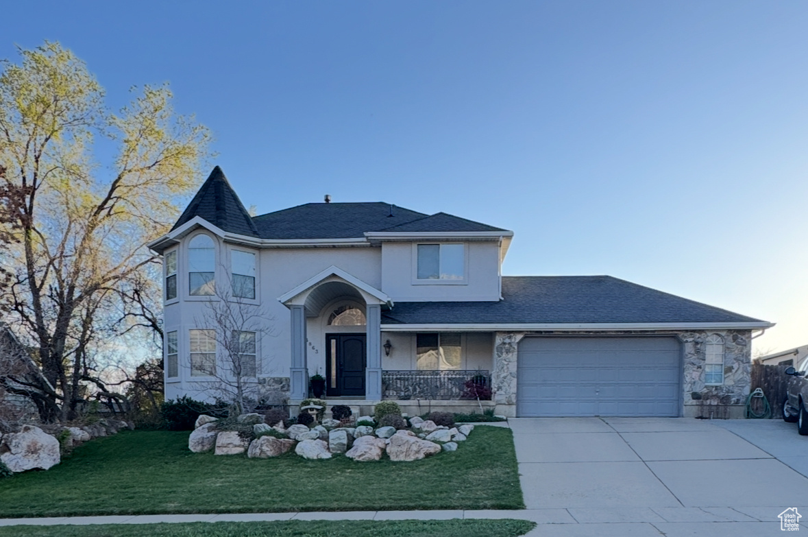 Beautiful South Ogden home with mountain views from the large front porch and peaceful evenings from the back patio. With 3560 square feet there is plenty of space to enjoy friends and family, whether cooking in the updated kitchen with stainless steel Bosch appliances, 18" travertine tile, and large granite island, or getting cozy by the gas log fireplace in the great room, you will feel right at home here. There are 5 bedrooms plus bonus/craft room, and an ample storage room. The vaulted great room can be enjoyed from the upstairs balcony or the main floor. There is also a large main floor laundry room, and cubbies and hooks by the garage entrance. The 2 car garage is not only extra wide, but also tall enough to fit larger vehicles. Equipped with double wall ovens, gas cooktop, gas or electric dryer hookup, water softener, and new water heater. This home is close to Weber State University, McKay Dee Hospital, shopping, restaurants, and hiking trails. Home warranty included. You don't want to miss this one!  Square footage figures are provided as a courtesy estimate only and were obtained from county tax data. Buyer is advised to obtain an independent measurement.