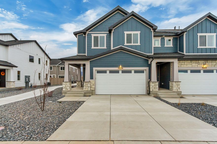 Stunning 4 Bedroom PRINCETON Plan  End Unit! Spacious kitchen/great room, primary suite with dual sinks, spacious shower & walk-in closet. Thoughtful upgrades throughout like quartz countertops, gas range, soft water pre-plumbing, and more! Move-In Ready NOW! Community features pickleball courts, dog park & tot lot playground.