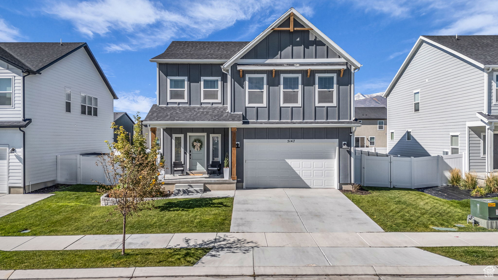 Welcome to this stunning modern two-story home in the highly sought-after Brylee Farms community! This home offers the perfect blend of style, comfort, and functionality. Featuring abundant natural light, and beautiful finishes throughout. The main level includes a spacious great room with a two-story living area and gas fireplace, ideal for entertaining. The kitchen features quartz countertops, stainless steel appliances, two-tone cabinetry, pendant lighting, and a large island that flows seamlessly to the dining space and private backyard. Additional highlights include a fully fenced and landscaped yard, two-car garage, backs the walking trail and an unfinished basement ready for your custom touch. This neighborhood also has an amazing pool and club house and is just down the street. Located just minutes from shopping, parks, and walking trails - this home combines modern living with a peaceful community setting.