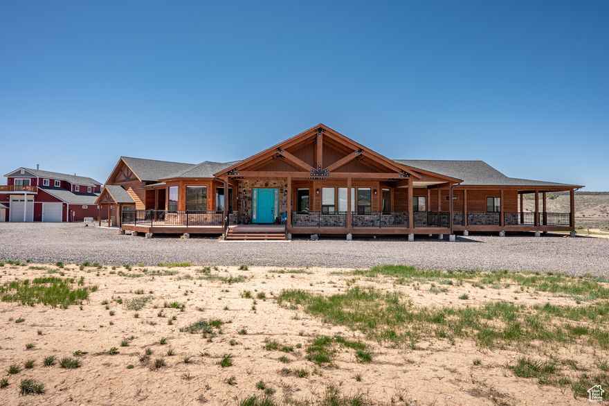 Additional $100k PRICE IMPROVEMENT 8/18/25. Welcome to Red Cliffs Retreat-where the fishable Sevier River flows just steps from your door and red rock views stretch to the horizon. Set on 24 private acres near Bryce Canyon, this custom 3,360 SF home blends timeless craftsmanship with refined comfort. Enjoy a chef's kitchen, vaulted living spaces, and expansive wraparound decks. A versatile barn with guest quarters, RV hookups, and full workshop supports equestrian or hobby pursuits. Ride out to the trails, cast a line at sunset, and experience the serenity and beauty of Southern Utah at its finest.