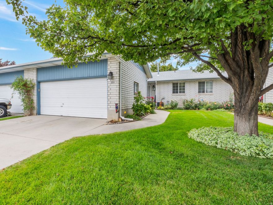 Whether you're looking to downsize or level up your lifestyle, this 55+ twin home in Orem offers worry-free living. Located in a pristine 55+ community, this home has been updated so you don't have to lift a finger. With brand-new interior and exterior paint, roof, gutters, furnace, A/C, and a water heater, the heavy lifting is already done. Plus, the HOA handles the beautiful and mature landscaping, leaving you more time to enjoy life. The open-concept great room feels incredibly airy thanks to vaulted ceilings and a custom skylight that floods the space with natural light. Chair railing adds a sophisticated feel you won't find in a standard build. You're minutes away from shopping, a medical appointment, or hopping on public transit. The two-car garage features built-in shelving, complemented by a large storage room in the fully finished basement. The covered back patio is a perfect spot for summer BBQs or a quiet evening on this peaceful cul-de-sac. Sq footage provided as a courtesy estimate only and were obtained from county records. Buyer is advised to obtain an independent measurement.