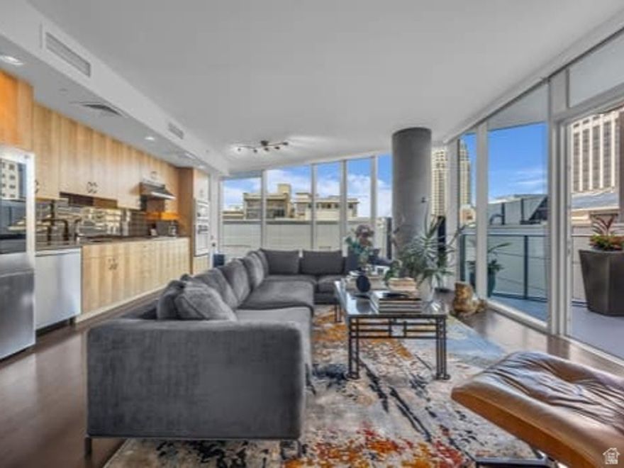 Incredible oversized one bedroom with unique one of a kind open floor plan.  Located at one of Salt Lake's most prestigious addresses--The pinnacle of downtown Salt Lake City living--The Regent at City Creek Center.  Situated in the middle of world class shopping, restaurants, the arts, concerts, and sporting events. This impeccably maintained corner unit affords a very private setting, including secluded outdoor space. The interior offers generous amounts of open space and storage, enhanced with custom cabinetry in entry hall closet, main closet and storage area.  The pool, gym and secured parking add the final elements to the perfect city dwelling.  Square footage figures are provided as a courtesy estimate only and were obtained from building architect.  Buyer advised to obtain independent measurement.