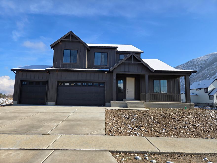 * ESTIMATED COMPLETION OCTOBER 2025   This amazing SYDNEY Plan - 4 bed home with a Farmhouse Exterior. The main floor owner's suite has it all: tray ceiling, walk-in closet with stackable laundry connection, double undercounter sinks, soaker tub and oversized shower.   Get cozy in the large family room around the fireplace. The open concept kitchen includes a large island for food prep/counter seating, a large walk-in pantry, grand gourmet kitchen with gas cooktop, double oven, 42" upper cabinets w/ crown molding, 30" Single sink, upgraded cabinet with dovetail, soft-close features.    Laminate floor throughout the kitchen, dining, family room, & separate office space with glass single lite French doors.  Quartz countertop in kitchen and bathrooms,  Powder room located next to the garage entry and mud room bench. Stair railing with newel posts. Upstairs has a loft, 3 large bedrooms, full bathroom, and full laundry room.  Home includes unfinished basement with 9' foundation walls and an outside entrance, ready to build out future ADU, room for a large family room, 2 additional bedroom, a bathroom, and under porch storage.  2 95% efficient furnaces, 50-gallon water heater, & plumbed for a soft-water system.  Large 3-car garage and extra space on the side of the garage to add an RV pad.  ** Special Interest Rates are Available ** with our Builder Forward Commitment (BFC) if you use DHI Mortgage in addition to receiving up to $7,000 toward closing costs.    **** Ask me about our 7/6 ARM rate or the Chenoa No down financing options.    Ask me about our generous home warranties, active radon Mitigation System, and Smart Home Package, which is included in this home.  The actual home may differ in color, material, and/or options. Pictures are of a finished home of the same floor plan and the available home may contain different options, upgrades, and exterior color and/or elevation style. Square footage figures are provided as a courtesy estimate only and were obtained from building plans. No representation or warranties are made regarding school districts and assignments; please conduct your own investigation regarding current/future school boundaries.