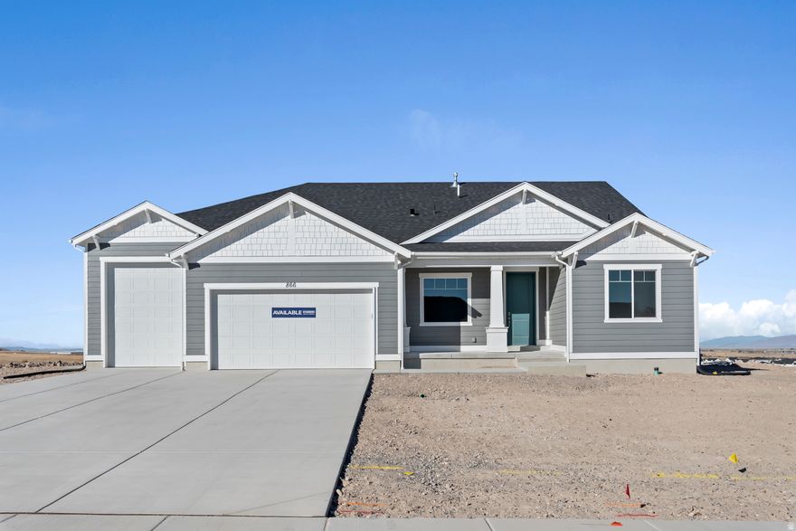 !**RV Garage Rambler| No HOA| Walkout Basement! This home has AMAZING VIEWS of mountains and the Great Salt Lake! As low as 4.99% FIXED rate and get up to $8000 towards closing costs with preferred lender DHI Mortgage (see attached for details). This beautiful Oakley rambler is on a highly coveted .60 acre lot with endless views to the mountains. Room for all the toys/RV in the 3rd car RV garage. Enjoy cozy nights by the fireplace or outdoor entertaining from your covered patio and private deck. The dream kitchen included a large walk-in pantry, oversized island, large dining bay with windows. 3 bed/3 bath + home office w/French doors. The owner's suite boasts double vanities, soaker tub, cultured marble surround shower, and a large walk-in closet! The unfinished basement is huge and can flex up to 3 more bedrooms, full bath, and entertainment area/theatre room, home gym, pool room, you name it! Ask me about our generous home warranties, active radon mitigation system, and smart home package! Actual home may differ in color, material, and/or options. Pictures are of a finished home of the same floor plan, and the available home may contain different options, upgrades, and exterior color and/or elevation style. Buyer to verify all selected options and inclusions. Buyer to verify square footage. No representation or warranties are made regarding school districts and assignments; please conduct your own investigation regarding current/future school boundaries.