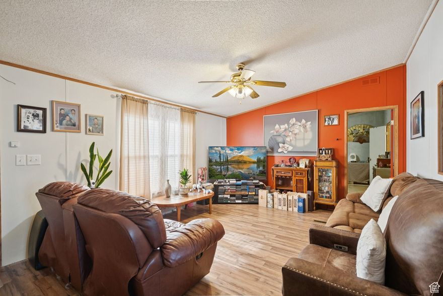 This 2006 Built Manufacture Beautiful home. Is located in the heart of west Valley and Magna. Couple options of choosing different schools in the west side. It has 3 bedrooms and 2 bathrooms. Open floor plan with a kitchen.   the washer and dryer and fridge are excluded but are available to negotiate on contract.   it has 4 parking spots available for parking. ready for you to make a visit. please contact us. Thank you!
