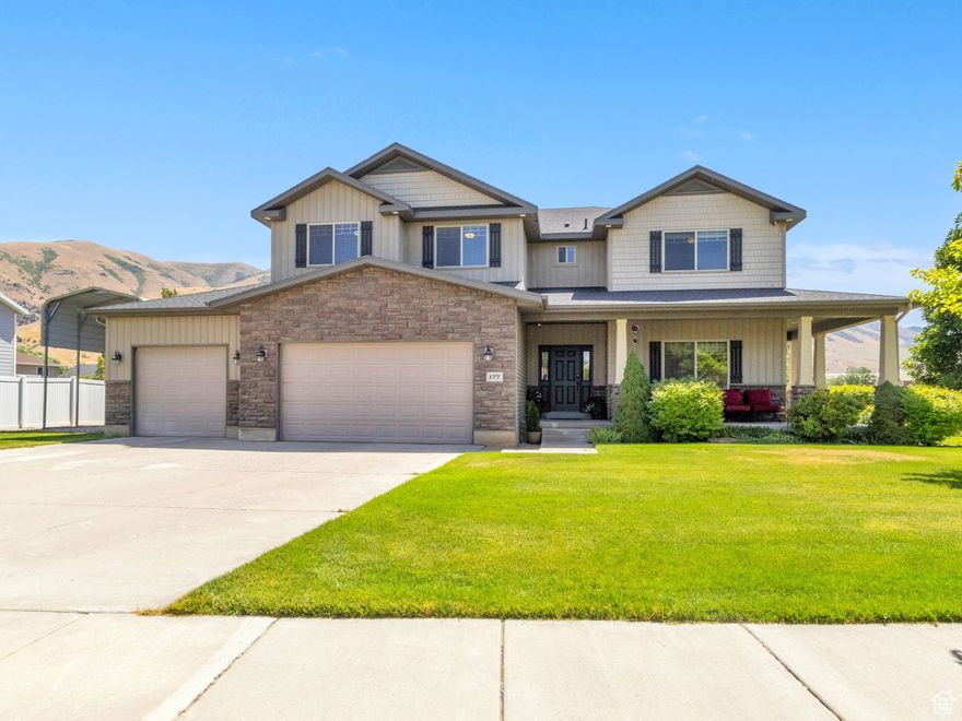 Motivated Seller! Big Price Reduction!!! Welcome to your family's dream home in Hyrum, a spacious and tech-savvy 5 bedroom 5 bathroom retreat with 4,550 square feet of beautifully designed living space. Fully hardwired with CAT5 and coax and featuring a 9 zone On Q audio and intercom system, this home keeps everyone connected. The theater room comes complete with a 4K projector and 5.1 surround sound, perfect for movie nights, while the kitchen boasts new appliances, and LVP flooring. The master suite offers vaulted ceilings and a spa style bathroom with a dual head walk in shower, and the second floor junior suite includes its own private bath. Downstairs, unwind in the luxurious Jacuzzi tub with water jets, heating system, and built in audio. A 4 car garage with 2 car tandem space, RV parking, 10x10 shed, and a 220V outlet by the back door provide practical perks, while app controlled lights, thermostat, and sprinklers add smart convenience. This home includes amazing extras like the pool table, projector, theater room couch, basement TV, and appliances, making it ready for your family to move in and start making memories. Home features and updates listed in pictures. NO HOA! Square footage figures are provided as a courtesy estimate only and were obtained from the county. Buyer is advised to obtain an independent measurement.