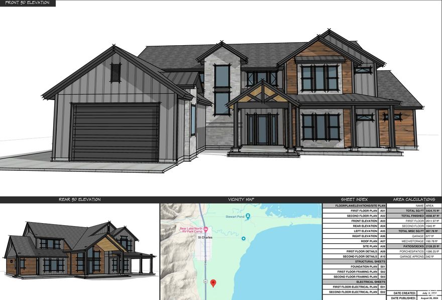 EXCEPTIONAL NEW BUILD in Bear Lake's newest beachfront development of Seven Mile Ranch located in St Charles ID.  6 bedrooms, 5.5 baths, bonus room, gym room, open kitchen/dining/living room, butlers pantry and a huge covered patio. Seven Mile Ranch has fully paved roads and BEAR LAKE BEACH ACCESS plus these amenities: Community Center with heated indoor/outdoor pool, two hot tubs, fitness center, indoor sports courts, game room, restaurant, burger bar, SMR Outfitters (summer rentals), property management office. Plus a 7.5 acre interconnected waterway, 5 mile trail system for walking, running, biking and cross country skiing, a community park and event pavilion and RV/Boat storage (limited).