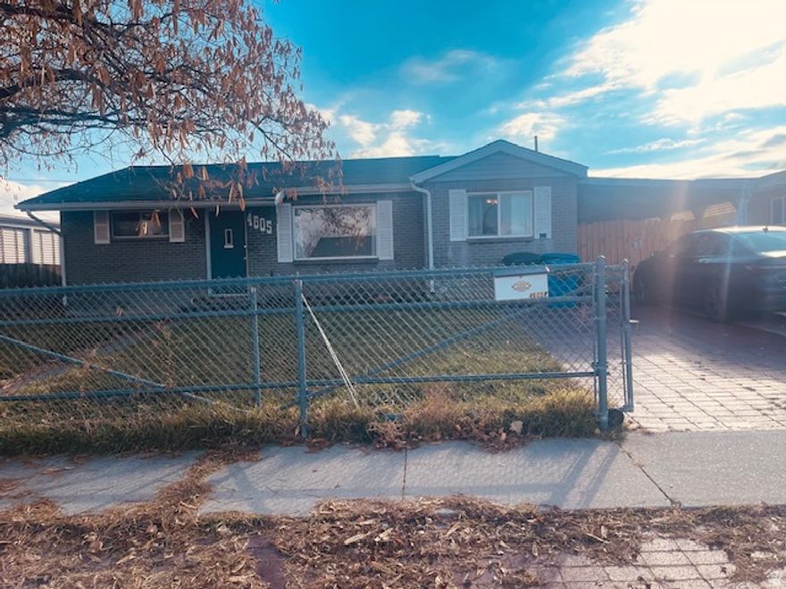 PRICED TO SELL! Welcome to this cozy rambler home in Salt Lake City, located in a quiet neighborhood. Offering comfort and convenience with easy access to schools, the hospital, the church, parks, shopping, and dining, as well as freeways, making commuting a breeze.  The highlight of this home is the garage, perfect for a workshop, or home office, a shed, and the extra-long carport. Off one of the bedrooms is a bonus room that can serve as a craft room, home office, or storage space.  Fully fenced backyard with patio; yard needs some work. Seller is providing a $695.00 one-year Acclaimed Home Warranty to the buyer at closing. ** This home is sold AS IS WHERE IS**  **INFORMATION, NUMBERS, AND SQUARE FOOTAGE FIGURES ARE PROVIDED AS A COURTESY ESTIMATE ONLY, AND WE'RE OBTAINED FROM COUTNY RECORDS. BUYER IS RESPONSIBLE FOR PERFORMING THEIR DUE DILIGENCE.