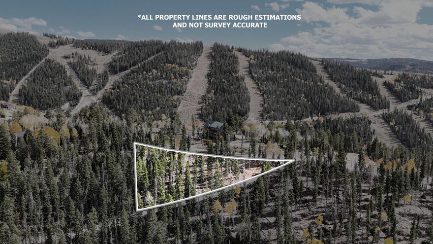 The Triangle Lot is a new 0.5 acre lot at Eagle Point Resort created by a minor division from a larger parcel. This lot has awesome views and great access surrounded by views of mountain peaks and big horizons. There is no homeowners association so the building conditions are as flexible as they get at Eagle Point. Year round access with roads plowed and maintained by the Elk Meadows Special Service District. Taxes are only an estimate as this is a newly subdivided lot.