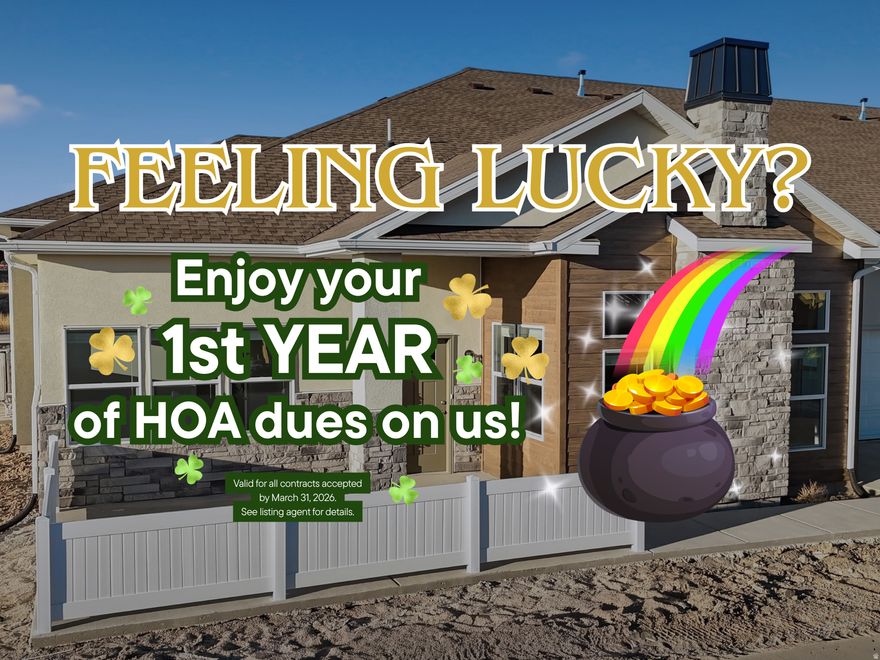 Feeling lucky? Join us Saturday, March 21 from 12 PM for Community BINGO at the Saratoga View Clubhouse! Enjoy fun prizes, snacks, and our spin-to-win prize wheel  while touring this beautiful 55+ cottage community. Bonus: Buyers can receive a FREE year of HOA dues on contracts accepted by March 31. Bring a friend and come enjoy the community!    LOVE WHERE YOU LIVE! MOVE-IN READY. Beautifully designed home featuring zero-step entry, main-floor living, and an open layout built for comfort and easy living. Wide hallways create an bright, airy feel throughout. Kitchen includes dark wood tone cabinets, quartz countertops, tile backsplash, and opens to living space with statement fireplace. This is the only 2-bedroom floor plan available in the community. Located in Saratoga Springs' newest 55+ community near shopping, dining, parks, and trails. Open House Friday and Saturday 123 PM. Seller offering 1 year prepaid HOA dues for contracts accepted before end of March. See agent for details.