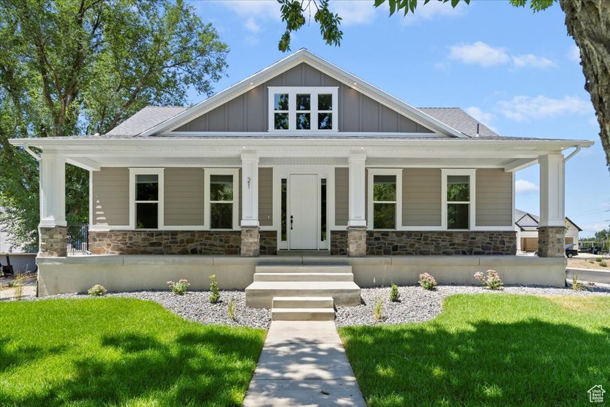 Builder Incentive: **Up to $19,500 in Preferred Lender Credit toward closing costs or a rate buy down.**  Discover a beautifully crafted, newly finished home nestled in a quiet, private community in the heart of historic downtown Farmington. Offering a generous 5,207 square feet of living space, this four-bedroom, four-bathroom home blends thoughtful design with quality construction for comfort and convenience. With its manageable, low-maintenance yard, you'll spend less time mowing and more time enjoying the benefits of community living.  Located in a private new development just steps from Farmington's charming historic downtown, you'll be surrounded by classic architecture, local shops, and a strong community feel.   Enjoy true one-level living with spacious common areas and a huge primary suite that gives new meaning to "room to breathe." The large kitchen with plenty of counter space, double ovens, a built-in microwave, and enough room to cook up a holiday meal-or a late-night snack buffet. A roomy covered front porch invites relaxed evenings with a good book or friendly conversation.  Downstairs, a dedicated theater room is ready for movie nights and game days.   Whether you're downsizing, upsizing, or just-right-sizing, this property offers flexibility, comfort, and an ideal location. Welcome to a place where modern living meets timeless appeal.