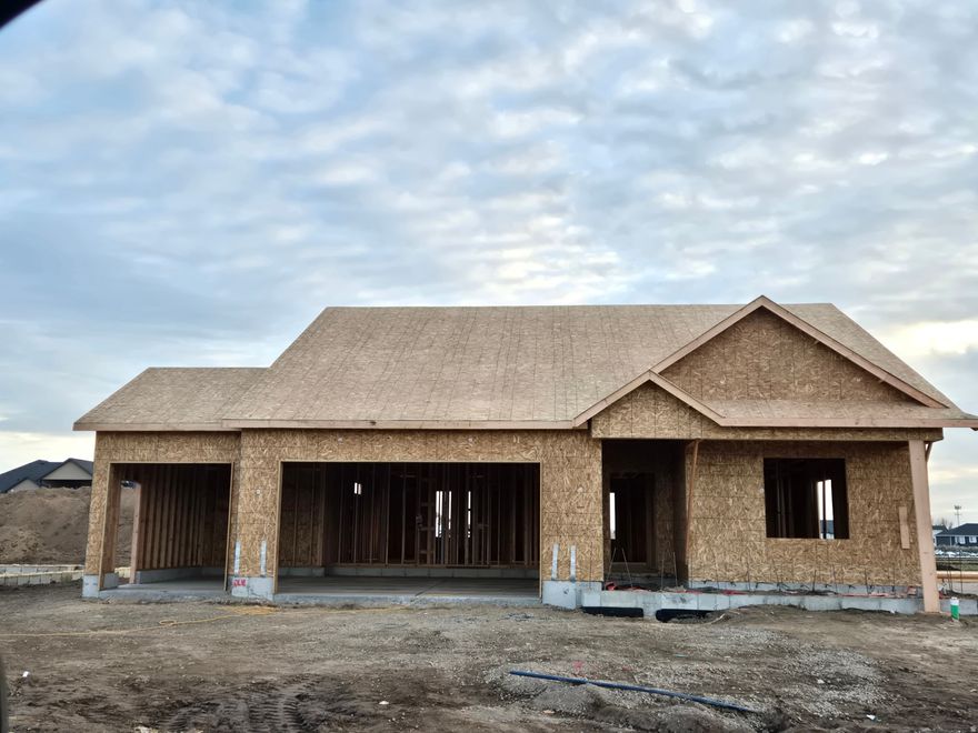 Single level living, spacious rambler, $$$$ towards closing costs. Estimated completion MAY. *Pictures are of a finished home of the same floor plan and the available home may contain different options, upgrades, and exterior color and/or elevation style.* The gourmet kitchen includes a large island with counter seating, double ovens, stainless-steel gas appliances, quartz countertops throughout, 9' ceiling, and laminate flooring on the main floor, tile in the wet areas. The primary suite has a large Walk-In Closet with organizer, separate Tub/Shower, Double Sinks and 50-Gal Water Heater. Ask me about our generous home warranties, active radon mitigation system, and smart home package!  Square footage figures are provided as a courtesy estimate only and were obtained from building plans. No representation or warranties are made regarding school districts and assignments; please conduct your own investigation regarding current/future school boundaries.