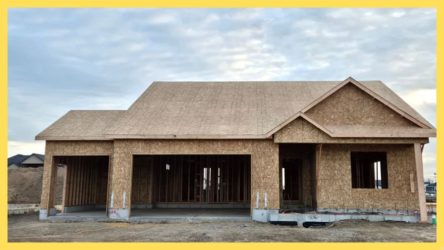 Single level living, spacious rambler, HUGE RATE BUY DOWN ++ $$$$ towards closing costs. Estimated completion MAY. *Pictures are of a finished home of the same floor plan and the available home may contain different options, upgrades, and exterior color and/or elevation style.* The gourmet kitchen includes a large island with counter seating, double ovens, stainless-steel gas appliances, quartz countertops throughout, 9' ceiling, and laminate flooring on the main floor, tile in the wet areas. The primary suite has a large Walk-In Closet with organizer, separate Tub/Shower, Double Sinks and 50-Gal Water Heater. Ask me about our generous home warranties, active radon mitigation system, and smart home package!  Square footage figures are provided as a courtesy estimate only and were obtained from building plans. No representation or warranties are made regarding school districts and assignments; please conduct your own investigation regarding current/future school boundaries.