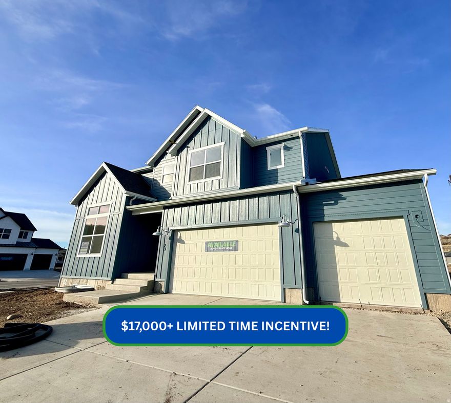 Our Glacier Plan in Riverwood is one you don't want to miss! This beautiful home features 6 bedrooms, 3.5 bathrooms, and a fully finished basement, offering plenty of space for comfortable living and entertaining. One of the standout features is the lot - one of the largest in the community. With .46 acres, you'll have room to enjoy stunning mountain views, create your dream backyard, and host unforgettable summer gatherings. Inside, you'll love the cozy tiled fireplace in the great room, and the finished basement is thoughtfully designed with roughed-in plumbing for a future kitchenette or wet bar - perfect for guests or extra entertaining space. Plus, the location is hard to beat: conveniently close to I-84, Highway 89, and Hill Air Force Base, making commuting and daily errands a breeze. Ask about incentives available through our preferred lenders. Come fall in love with your future home!