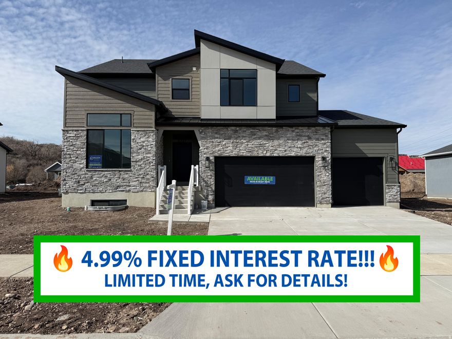 JUST COMPLETED and priced to SELL! This gorgeous "Glacier" home design has it ALL!!! 3 spacious great rooms, large office, beautiful kitchen with upgraded quartz countertops, huge pantry, 6 spacious bedrooms, tiled fireplace, dual heating/cooling systems, covered patio, storage galore, 4 car garage & Plumbed for future kitchen in basement. Riverwood is South Weber's newest and most popular community. Incredible home warranty included. We are offering GREAT $ incentives $ - ask for details! Come see the stunning features this home and community have to offer!