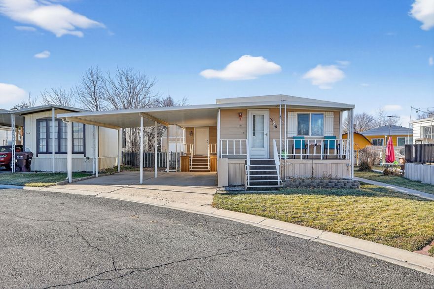 MUST SEE! A rare opportunity to own a well-maintained mobile home with a true one-car garage-something you don't find often. Located in the desirable Camelot Community, this home sits directly across from the open green space, mailboxes, and clubhouse, offering both convenience and a great sense of community.  The oversized 22.5' x 12.5' garage is a standout feature, complete with power, a workbench, 220 electrical, attic storage, and additional room for tools or hobbies. In addition to the garage, the property offers four covered parking spaces, making it ideal for multiple vehicles, guests, or toys.  Inside, you'll find a comfortable and cozy 2-bedroom, 2-bathroom layout with a bonus mudroom/office/flex space. The kitchen features new countertops and stainless steel appliances, and the washer and dryer are included. An electric fireplace adds warmth and charm, while updates such as a new roof (2019), newer windows, exterior paint, and central air provide peace of mind. The fully fenced yard offers great outdoor space for pets, play, or relaxing evenings. Community amenities include a clubhouse, pool, picnic area, playground, common RV parking, snow removal, and pet-friendly living.  Mobile homes with garages are rare-this one with power and storage is even more unique. Comfortable, functional, and ideally located, this home is a fantastic opportunity. The buyer must submit an application with the community prior to offer acceptance. Sold As Is.