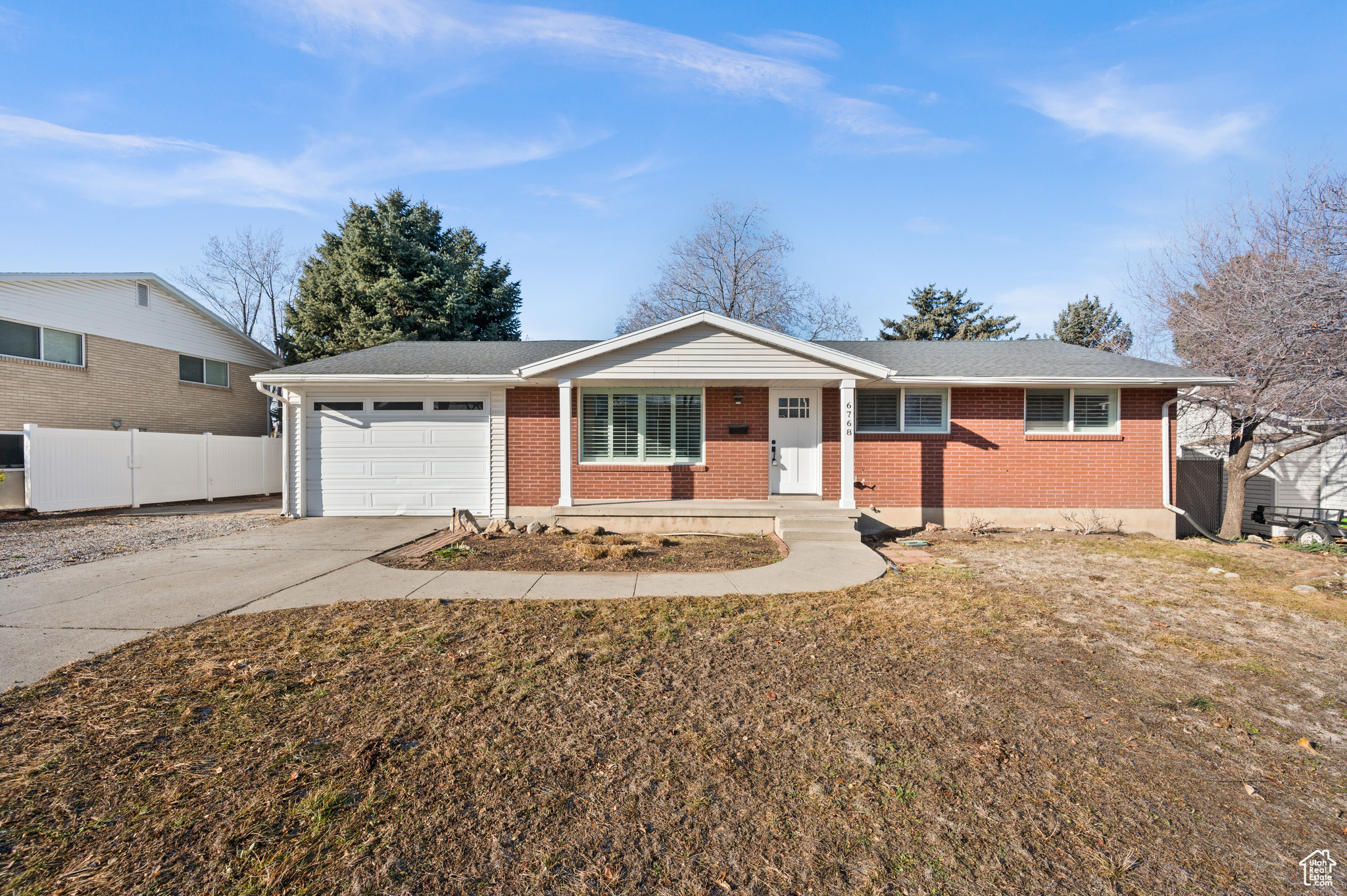 Charming brick rambler located in a nice Cottonwood Heights neighborhood that is close to shopping, freeways and world class ski resorts.  Updated kitchen with SS appliances and solid surface countertops.  Recently remodeled throughout, with new windows, doors, carpet and paint.  New roof in 2019. Large RV parking area. Sq ft. per County Records, all information is provided as a courtesy, Buyer to verify all.