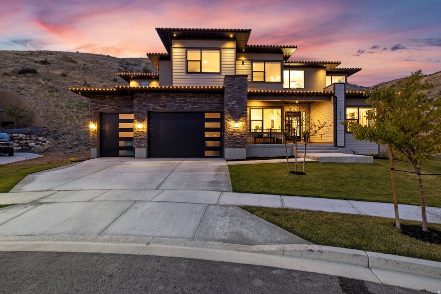 WELCOME HOME! This Entertainer's Dream Home is a Must See. Located in the Canyon Point Subdivision in the northwest part of Traverse Mountain. This home sits at the end of the Cul De Sac and has .83 Acres, bring in your Excavator and make this Back Yard your Paradise. This home has over 6,200 finished square feet with 7 Spacious Bedrooms, 6 modern updated bathrooms and a Chef's Kitchen with upgrades throughout. Sperate Office with a Theater Room, Surround Sound throughout, and an Open Concept that is perfect for entertaining and hosting your gatherings. Master on the main with its on stackable laundry in the closet. With solar panels installed on the roof and your 220 EV in the garage, you'll benefit from energy efficiency and modern convenience.  Located minutes from Amazing local amenities including exceptional dining, shopping, and top-rated schools, this property offers the perfect balance of serenity and accessibility.  See Agent Remarks for Showing and Offer Instructions. Square footage figures are provided as a courtesy estimate only and were obtained from County Records. Buyers are advised to obtain an independent measurement.