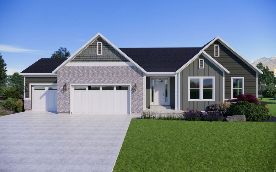 Brand New Homes in Grantsville City! This Brodie floorplan is under construction and scheduled to be completed for an early spring move in! This home offers spacious rooms, grand owner suite bathroom, large closets, open spaces and a covered deck! The unfinished basement has a separate basement entrance perfect for a future attached ADU. Options for out buildings, animals, including horses, and more! Great size lot at .85 acre!