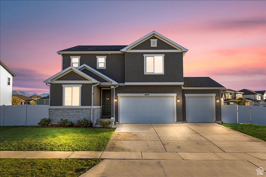 Beautiful Home with Mountain Views & Prime Location. Don't miss this stunning home featuring breathtaking mountain views and located just steps from a vibrant park filled with incredible amenities! Situated in  Stansbury Park, this spacious 5-bedroom, 3-bathroom home offers the perfect blend of comfort, style, and convenience. Inside, you'll find an open-concept floor plan ideal for entertaining, along with an upstairs loft that provides flexible space for a home office, game room, or additional living area. Step outside to a fully fenced and landscaped yard, complete with a concrete patio and a dog door-perfect for both relaxing and entertaining. The Master bedroom has a massive master closet, and the attached bathroom boast a large shower with double sinks. The three-car garage and a tall crawlspace offer abundant storage options, while a tankless water heater and pre-installed alarm system (just activate) provide comfort and peace of mind. Enjoy the lifestyle Stansbury Park is known for, with its own lake, golf course, and scenic parks, all just 20 minutes from Salt Lake International Airport. Whether you're looking for an active lifestyle or a peaceful retreat, this home has it all!