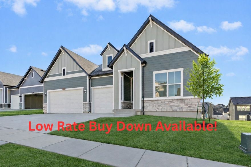 *** Low Rate Buy Down available on this home! *** Contact Us for More Information. *** Welcome home to this beautiful rambler floorplan by David Weekley Homes. The "Bromley" showcases one level living with 10' ceilings and an open staircase. Imagine the gatherings and memories you'll make baking cookies with the gas range and decorating them on the large quartz island. Afterwards, you may find yourself with your feet up next to the warmth of the fireplace. Enjoy each morning with mountain views and maybe a deer or two from your elevated deck. The oversized owners bedroom leads to a luxurious soaker tub and not one but TWO walk-in closets!  The unfinished basement includes a bank of south facing daylight windows flooding it with light and warmth. Located in the sought-after community of Eastridge Park in East Layton, surrounded by scenic and majestic views, city parks and trails, lifestyle amenities, and highly regarded Davis School District schools. Don't miss this rare opportunity to live in a brand new home in an established East Layton neighborhood. Only 7 minutes to shopping at Station Park and just an easy 30 minute commute to downtown Salt Lake City. David Weekley Homes has been building dreams and enhancing lives since 1976.