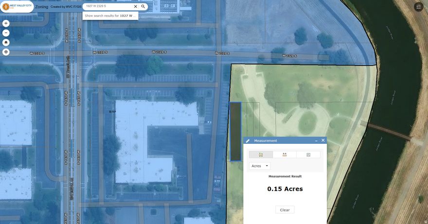 This is an amazing .15 acre vacant residential Inholding lot located in the Jordan River Redwood Trailhead Park. YES It is located Inside the Jordan River Trailhead Park. Current zoning is Agricultural although land use currently shows residential with the county assessor. Requires a zoning variance or conditional use permit to develop or use otherwise. With direct access via automobile, non motorized transportation like a bike, canoe, ebike, horse back, flying motorcycle, scooter, walking. The sky is the limit. Transit Station District Development designed to promote high-density, mixed-use, and pedestrian-friendly development around transit hubs is ideal for this lot. TSD encourages vertical, transit-oriented development (TOD) to create walkable urban centers, REDUCE VEHICLE DEPENDENCY, and increase housing diversity. Your buyer/developer will be someone who has foresight and has a progressive attitude about land development, or this can be an awesome extended hold investment proposition(see tax value history), also good for conservationist to add to the existing park or for public utility Adjacent parcel#15-23-178-010-0000 is included(1023 W 2320 S),this can be bought at a BIG discount with another connecting lot on the Jordan River Trail in Draper Utah for a ebike business or the like MLS#2148607
