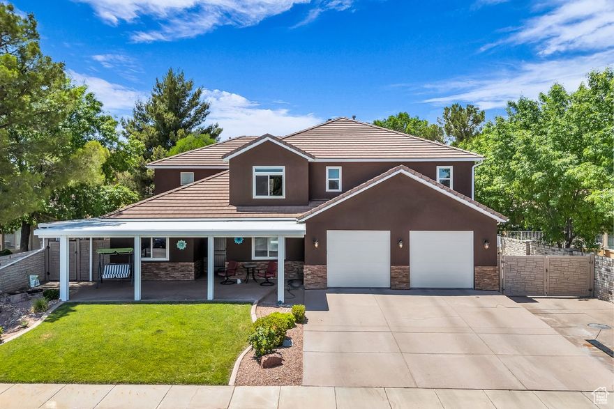 This stunning 6 bed, 6 bath home has been completely remodeled, and sits on an expansive .30-acre lot in a fantastic neighborhood just a short walk from shopping and restaurants, and only a 7-minute drive to local schools! The home features all new paint, carpet, tile, hardwood flooring, custom cabinetry, and countertops, offering a modern and cohesive feel throughout. Soaring 19-foot ceilings in the main living and kitchen areas create an open, airy atmosphere, complemented by an abundance of natural light. The spacious layout offers flexibility with room for a home gym, theatre room, and even a potential mother-in-law suite, with the basement already outfitted with polished concrete floors, HVAC, lighting, plumbing, and central vac. The oversized pantry, additional office or sitting room, and potential for a third laundry in the master or basement add valuable functionality. Outside, enjoy the fully fenced and landscaped yard, spacious patio with a 3" insulated awning, and plenty of room to add a pool! There's ample RV parking with power hookups and a garage equipped with new doors, openers, ductless A/C, and epoxy floor coating. Additional upgrades include Mezzo windows, newer A/C units (main replaced in 2020, upper in 2022), water softener, reverse osmosis system, gas fireplace, security system with cameras and DVR, and a whole-home central vacuum system. Buyer to verify all information, deemed reliable, however buyer to verify all info including utilities, rental restrictions, and HOA information if applicable.