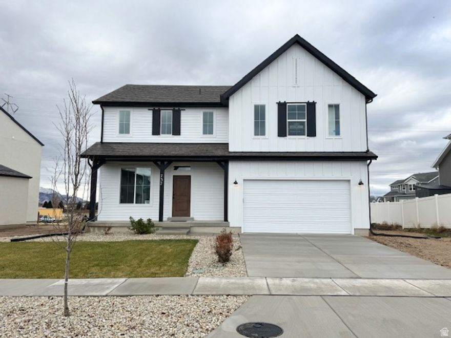 *Quick Move-In* No HOA and front yard landscaping included.  This beautiful farmhouse style Spruce floor plan is ready to move-in.  Up to $15,000 towards closing costs and/or buydown as well as $3,000 towards options for our December promotion.  Close to Maple Mountain High School as well as the new Harmon's grocery store.  4 bedrooms, 2.5 baths, ad a large office.  The views here are amazing of the mountains and lake from the second story especially.  The kitchen has a large pantry and plenty of space for parties and guests.  Don't miss out on this wonderful home in an amazing neighborhood.  Visit the model home at the following address: 662 North Plainsman Drive Spanish Fork. Our hours are: M to F 12 pm-6 pm, Sat 11 am-6 pm or by appointment.  Buyer and/or Buyer's agent to verify all.