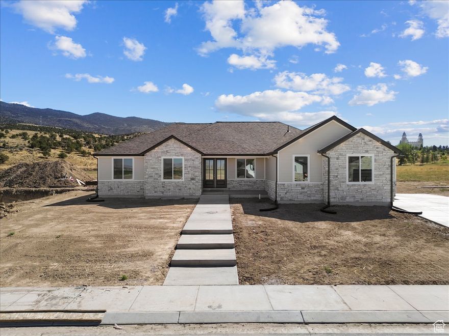 THE CACHE! MOVE IN READY! Located in the new elite community of The Manti Temple View Estates. This home is one you don't want to miss out on. The views are stunning in every direction. Views of the Manti Temple and the La Sal Mountain Range. This custom built home is built to a high standard and quality. No details were left out. Kitchen is large and open to the family room giving the best space to gather with family and friends. Kitchen is a dream with custom knotty alder cabinets with soft close doors and drawers. solid surface counter tops, tile backsplash, double ovens, large pantry. Fireplace is beautiful with custom mantle and shelving. Large master bed and bath with large walk in closet, separate tub and shower. This area has many recreational activities to be enjoyed such as Manti City Pool, Palisades Lake State Park, Skyline drive for your ATV enthusiast, Many hiking and biking trails as well. Taxes have not yet been assessed. Buyer and buyer's agent/broker to verify all information.
