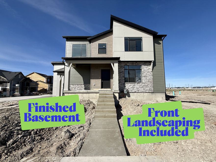 Welcome to The Brighton, a stunning new floor plan designed for modern living in the growing JDC Ranch community of Plain City. This south-facing home offers beautiful natural light and a thoughtfully designed layout, as shown in the attached photos highlighting the floor plan and curated finishes. The home includes a finished basement, providing extra living space perfect for entertaining, a home office, or guests.  Enjoy added curb appeal with front landscaping included, and look forward to future neighborhood amenities such as playgrounds, walking trails, and parks. The home is currently under construction at the cabinets stage and is scheduled to be completed in less than 90 days, offering the perfect opportunity to move into a brand-new home without the extended build time. **Actual finishes, colors, materials, and final construction details may vary from the images shown. Buyer to verify all details.**